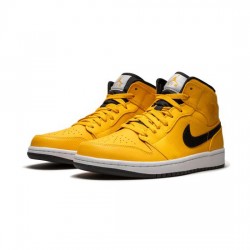 Air Jordan 1 Mid sneakers Yellow White Mens  554724 700 